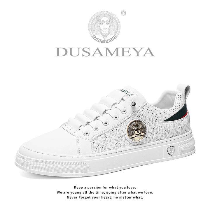 DUSAMEYA/杜莎米娅男士秋冬季奢侈品时尚潮鞋软底软面耐磨小白鞋