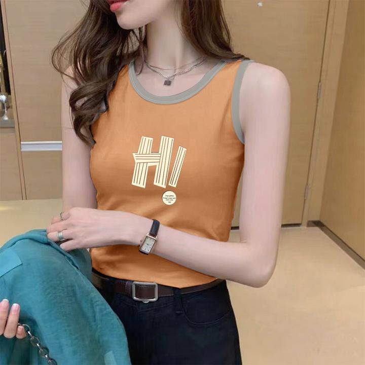 新款夏季纯棉无袖T恤背心女韩版气质百搭宽松上衣内搭外穿打底ins