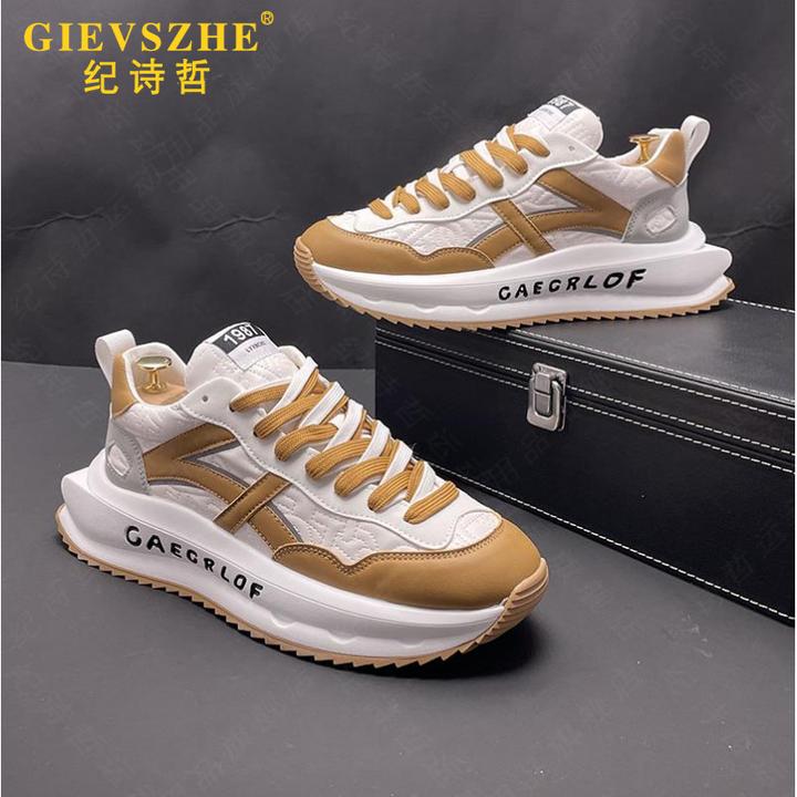 纪诗哲休闲男鞋轻奢高端老爹鞋新款个性厚底小白鞋时尚百搭运动鞋