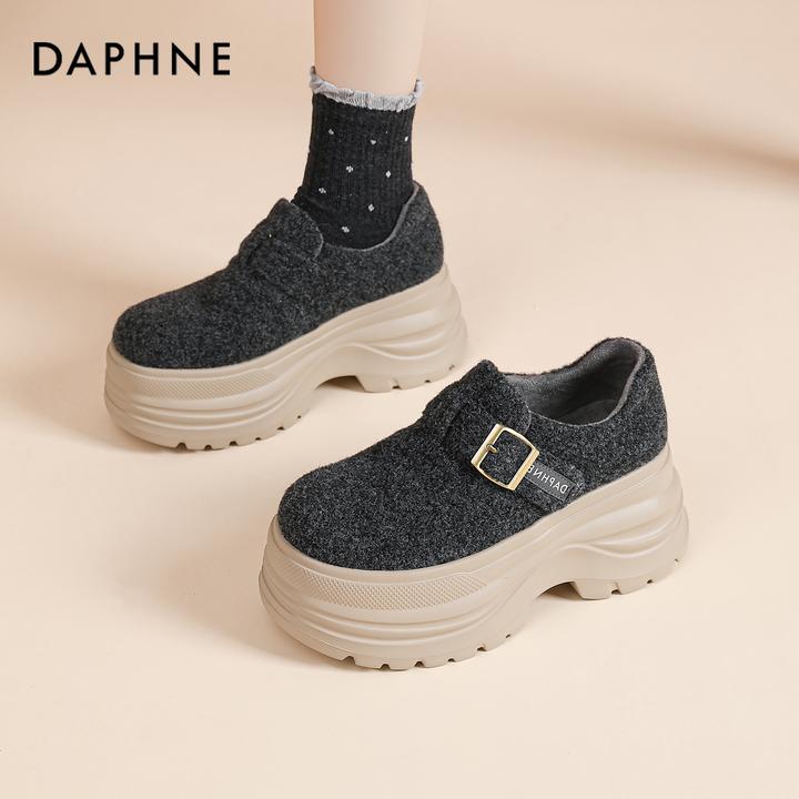 达芙妮加绒勃肯鞋女款冬季2025新款爆款保暖棉鞋小个子增高雪地靴