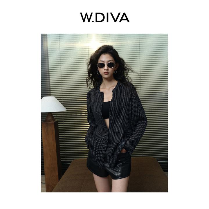 W.Diva【铁塔斜阳】100桑蚕丝小衫品质透气亲肤长袖衬衫女51S031649