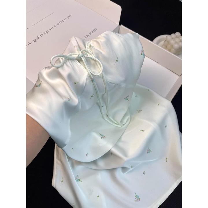 法式纯欲高级感舒适冰丝睡裙女款2025新款清凉裸感宽松睡衣家居服