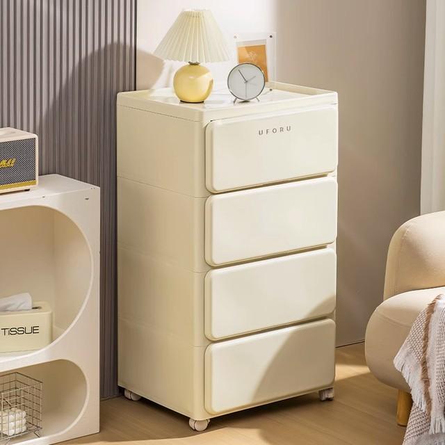 德国品质抽屉式收纳柜多层储物柜塑料夹缝置物柜子卧室加厚床头柜