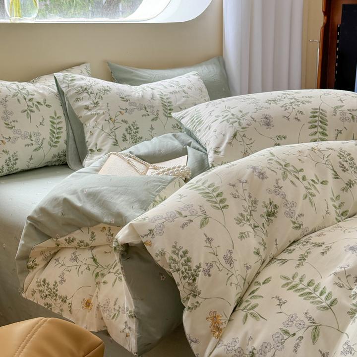 全棉印花四件套床上用品学生宿舍三件套床笠款床单款被套纯棉被罩