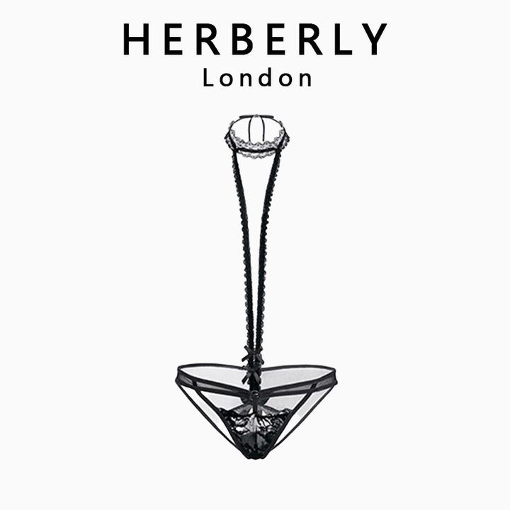 英国 HERBERRY 性感纯欲风蕾丝挂脖内裤情调氛围感内搭三角裤女