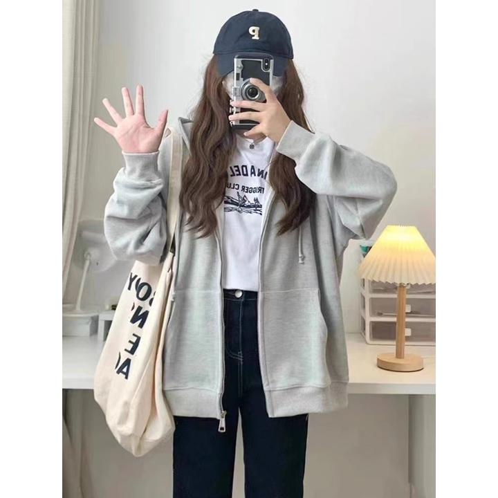 美式连帽卫衣女开衫外套2025早春季新款休闲宽松上衣长袖男情侣装