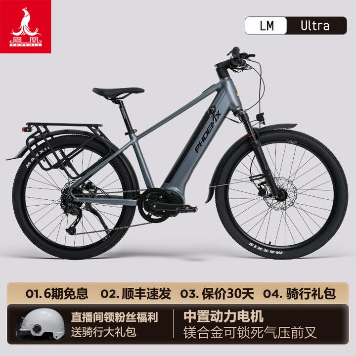 Phoenix/凤凰中置电机力矩ultra电助力自行车油碟气压减震电动车