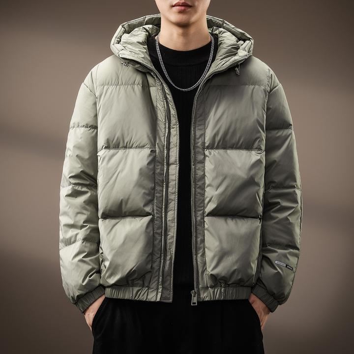 MR.MUDI/穆迪先生高端美式复古通勤休闲连帽羽绒服潮流男士面包服