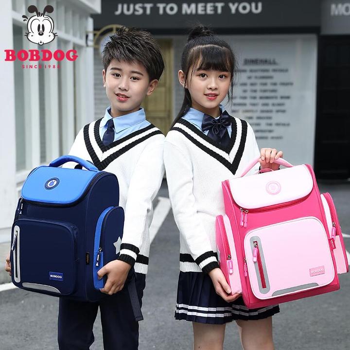 巴布豆小学生书包女童一三到六年级儿童1-3-46护脊减负双肩包男孩