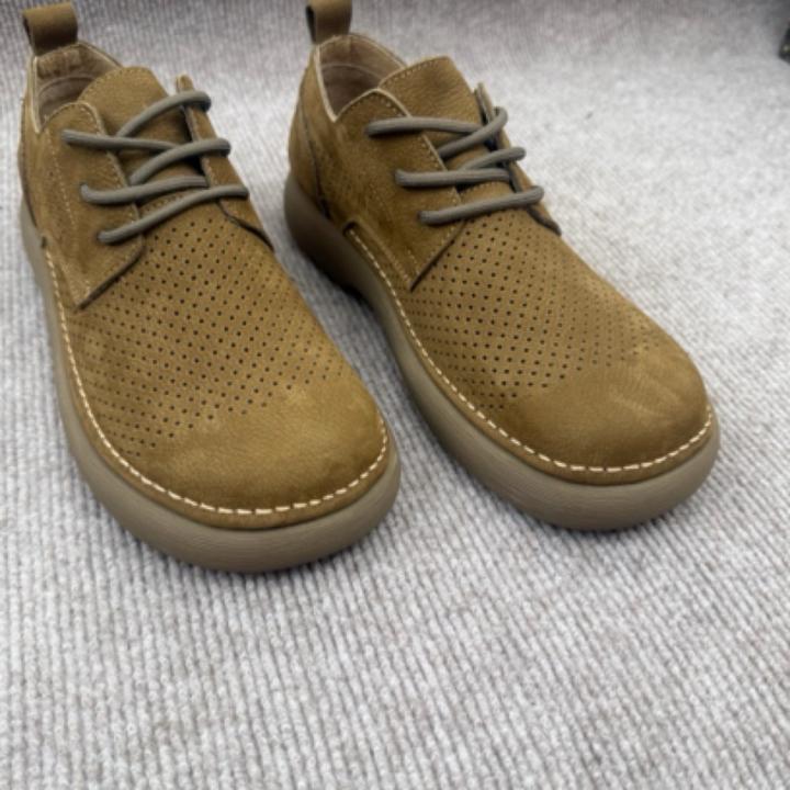 2025男士休闲软底软面百搭透气真皮复古系带一脚蹬单层鞋子男款