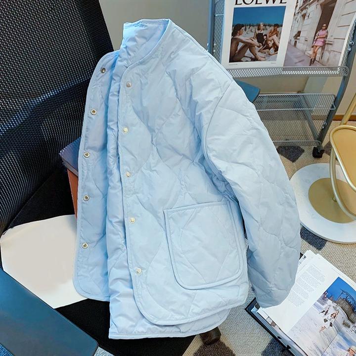 2025流行大码轻薄夹棉棉服外套女早秋冬薄棉衣时尚气质显瘦面包服