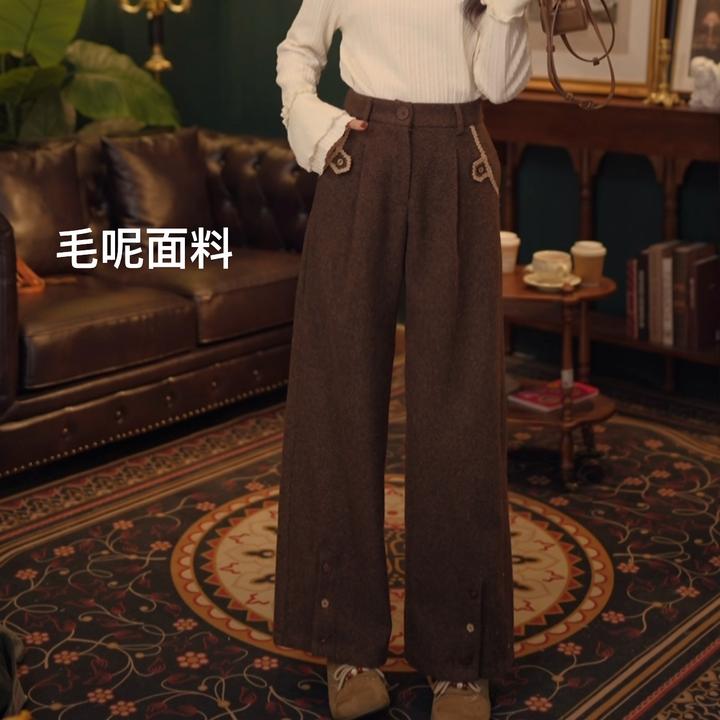 琦琦【冬日简讯】纯色休闲裤女高腰百搭裤子 YF1103439