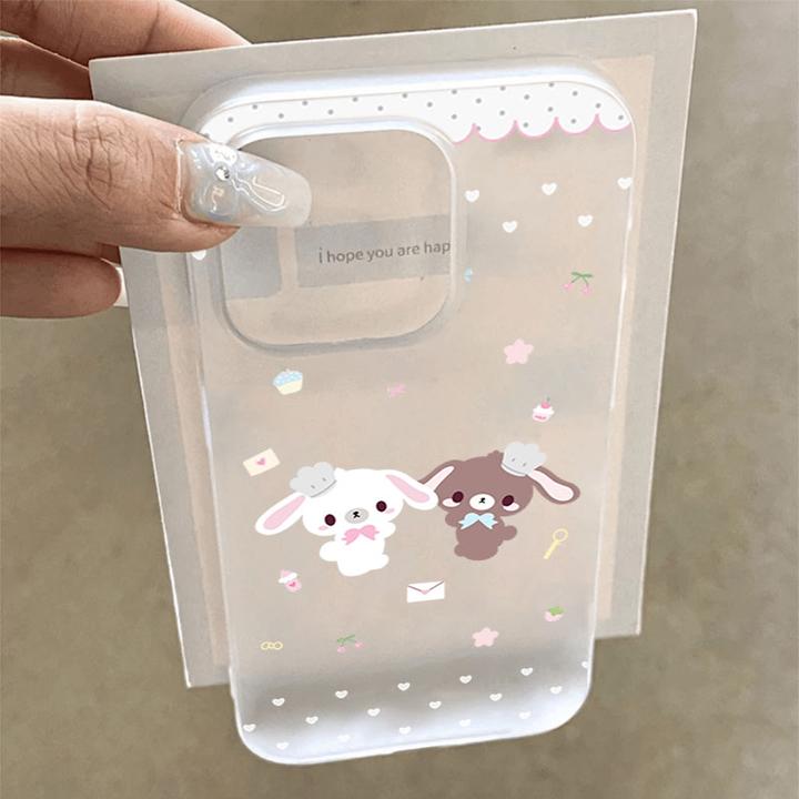 ins甜点兔适用iphone16promax苹果15手机壳14PLUS软13防摔12幻影