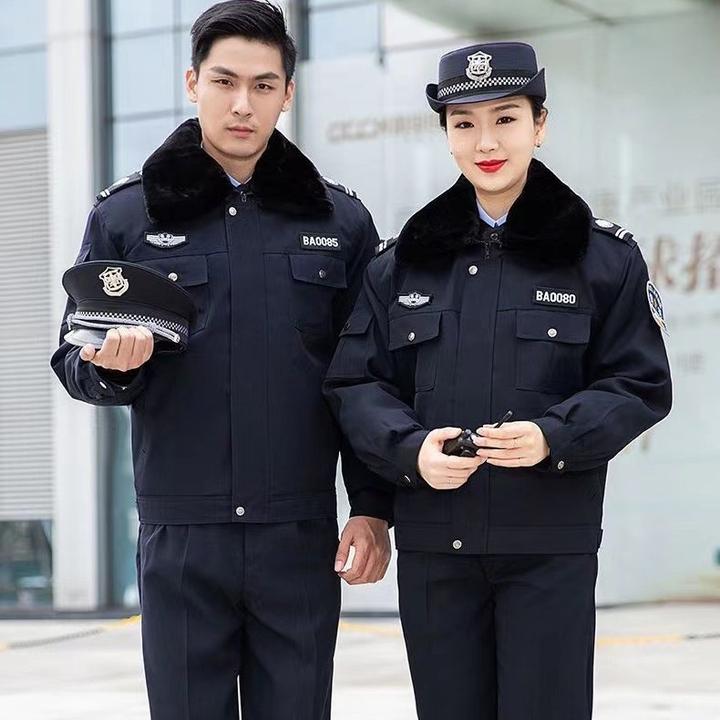 保安冬装加厚冬季多功能大衣防寒工作服执勤保安制服保安服冬装