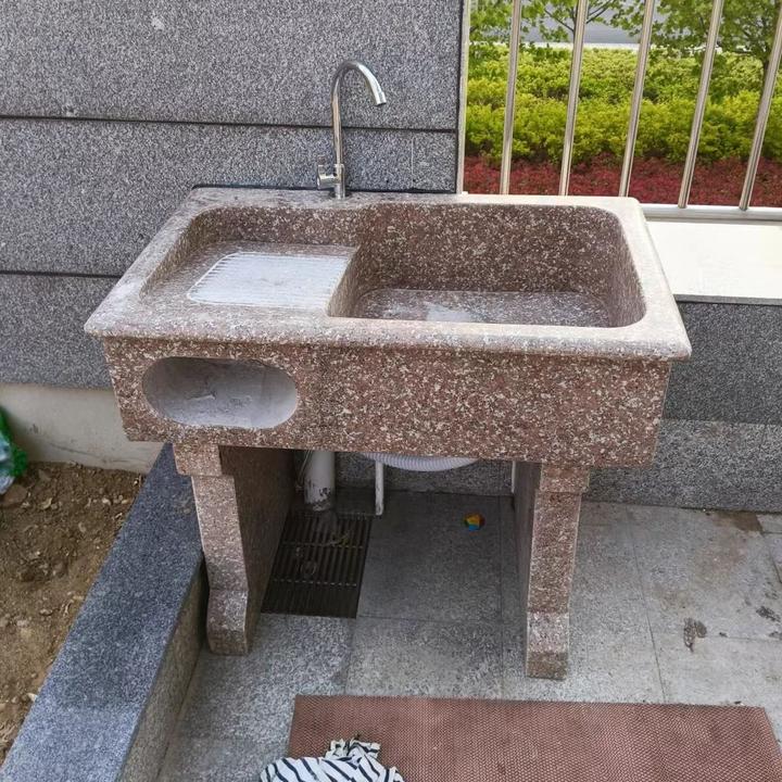 户外大理石洗衣池带搓衣板庭院石材花岗岩水槽
