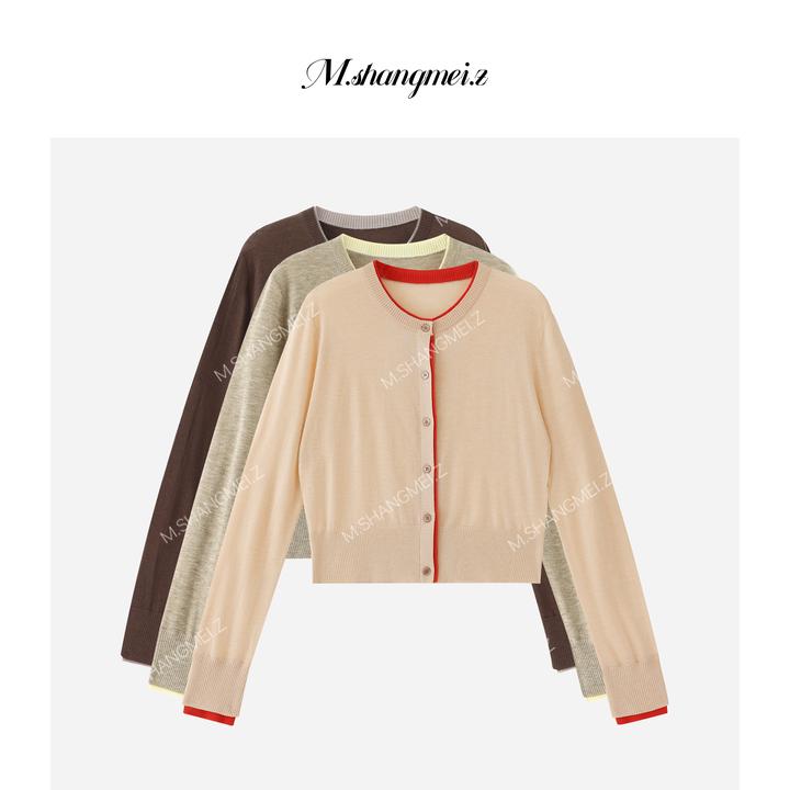 M.SHANGMEI.Z/沐熙【俏皮开衫】美大哥复古针织开衫上衣X082902