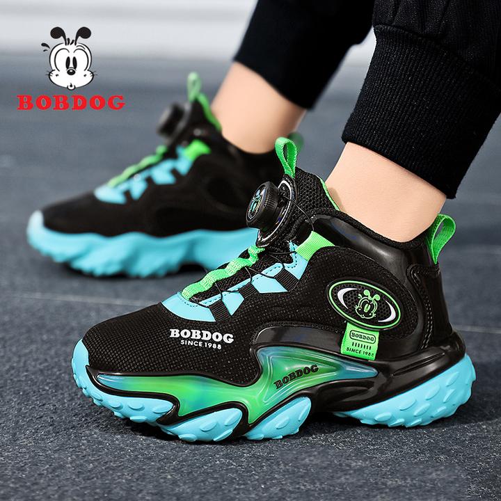 巴布豆男童鞋2025新款秋冬季皮面防水儿童运动鞋中大童跑步篮球鞋