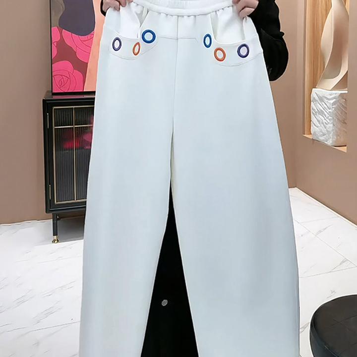 小众设计白色休闲阔腿裤女2025春季新款时尚宽松洋气百搭直筒裤子