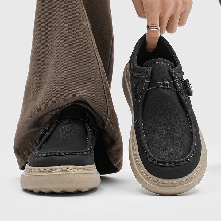 夏季新款一脚蹬旋转扣白色时尚休闲鞋软底舒适懒人鞋轻便通勤皮鞋