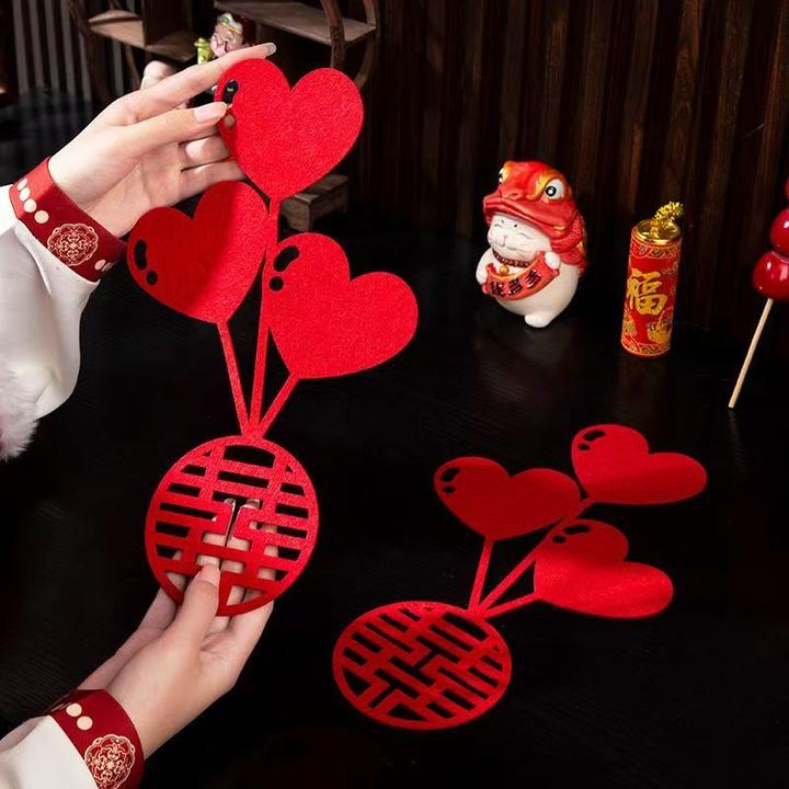 结婚喜字装饰品贴套装新房婚房客厅卧室柜子门装饰专用立体用品