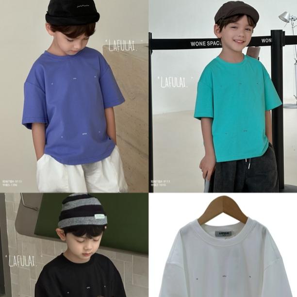 啦芙莱2025夏季新款男女孩中大童简约百搭字母短袖T袖儿童半袖