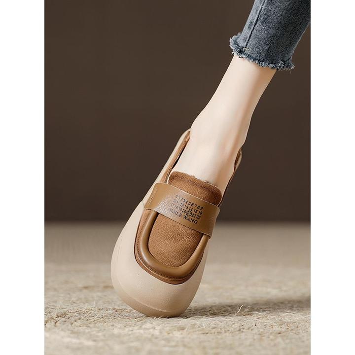 【JTG&SHOES 官方】秋季覆古浅口软皮平底鞋女士便鞋2025新乐福鞋