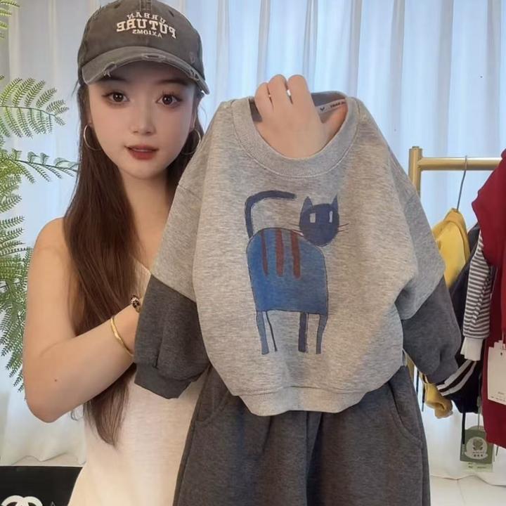 2025新款秋季儿童韩版拼接长袖宝宝秋装休闲假两件套装