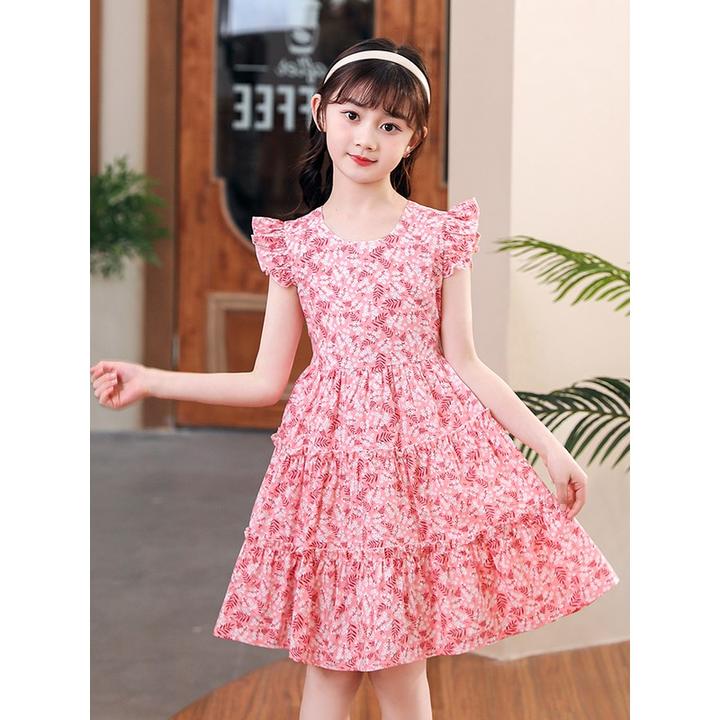 新品巴拉巴拉女童夏季短袖连衣裙2025韩版纯棉薄款小碎花公主裙洋