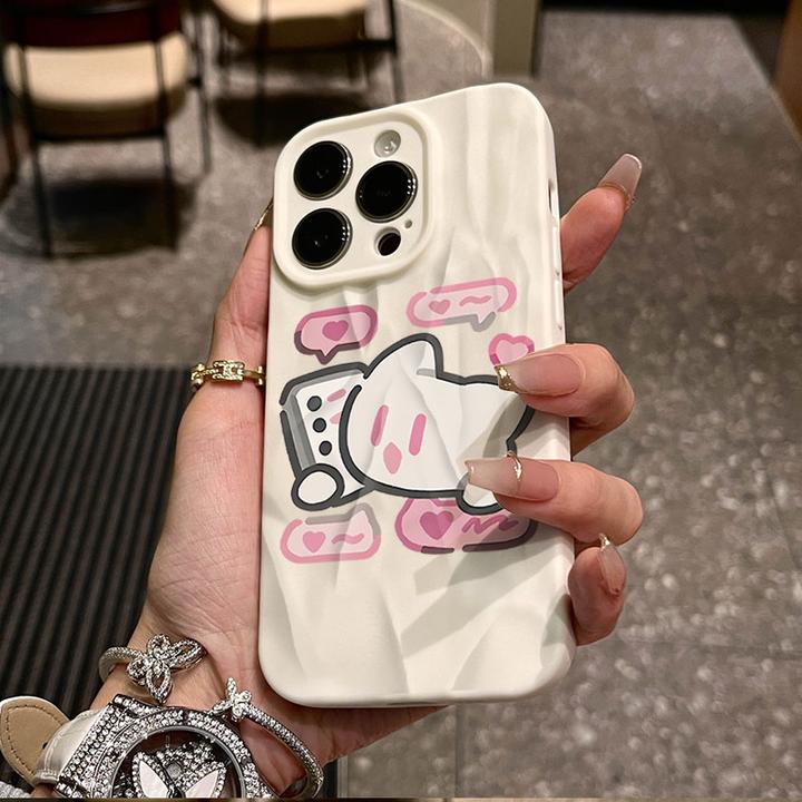 趣味小猫适用iphone16/15苹果14/12褶皱手机壳17promax软11情侣13