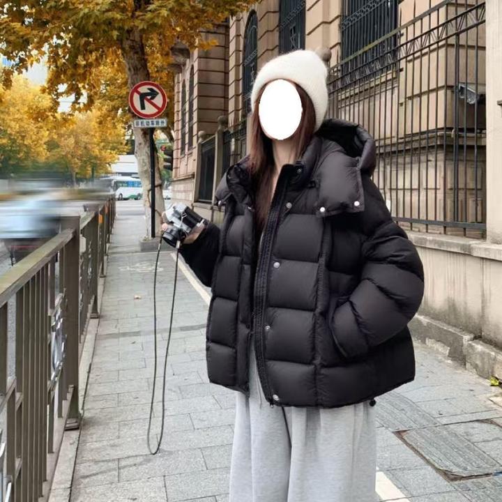 50白鸭绒新款高端羽绒服冬季女短款泡芙云朵加厚保暖面包服568722