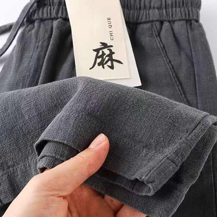 高端深灰色加绒加厚宽松直筒裤夏季薄款长裤男士休闲裤秋冬