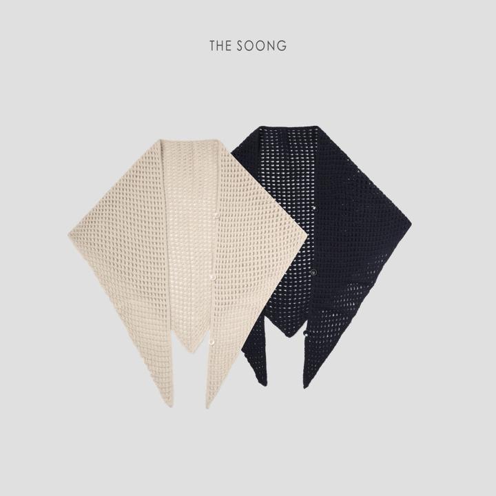 THESOONG|‘羊绒三角巾’镂空挑针百搭围巾HWWJ7586