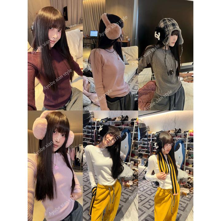 【AYOBE】小贤 知性简约百搭肌理感人字纹理显瘦气质上衣