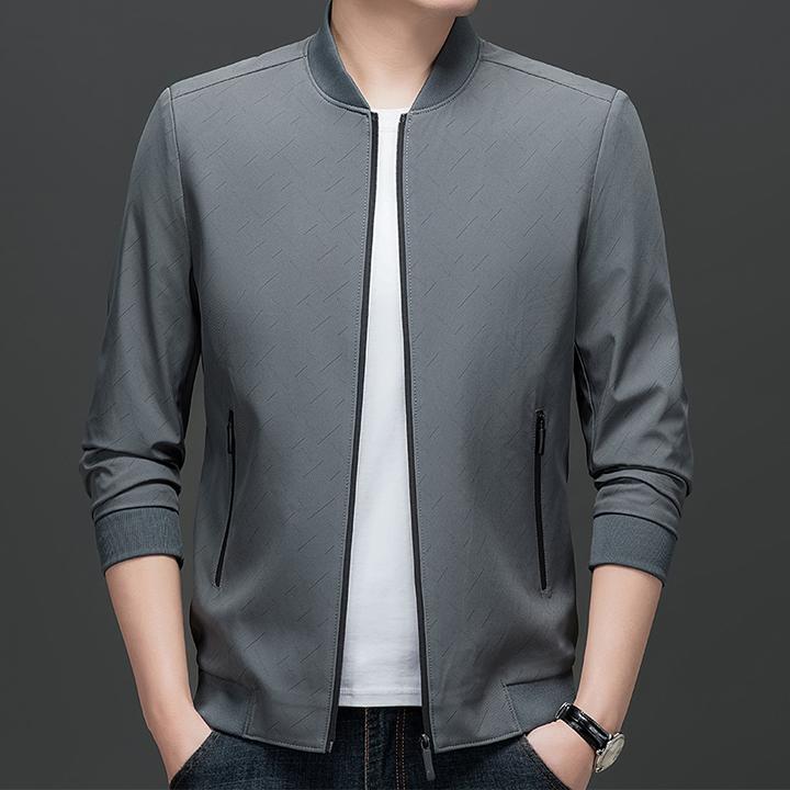 2025秋季新款男士潮流立领夹克宽松韩版时尚百搭商务休闲茄克外套