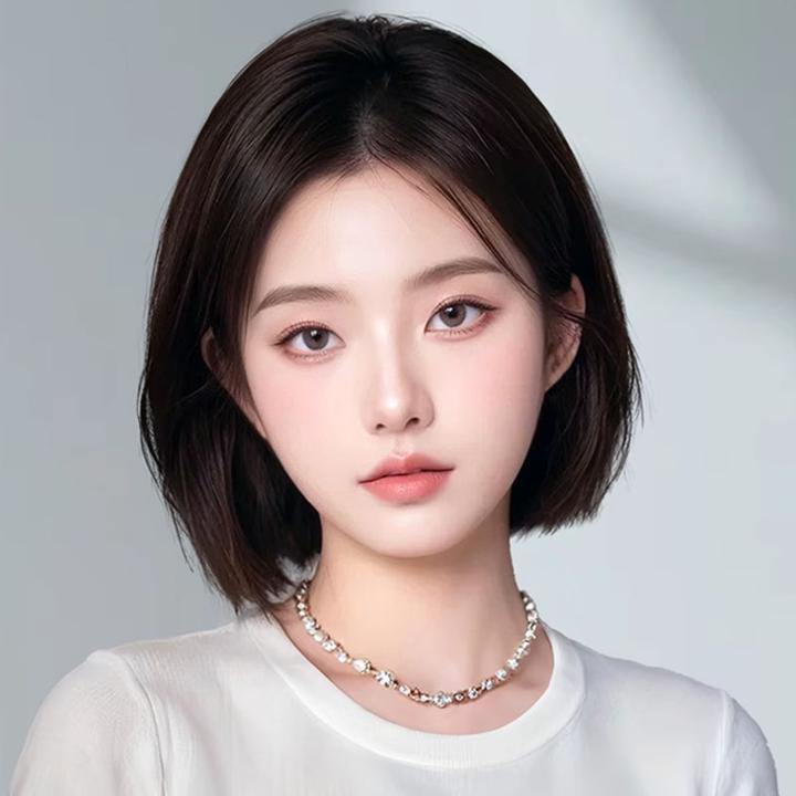 30cm无刘海7A仿生物膜全隐形发际线全真人发丝头套气质