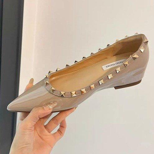 夏季芭蕾风新款单鞋RiEt女浅口尖头百搭软底单鞋平底鞋女单鞋