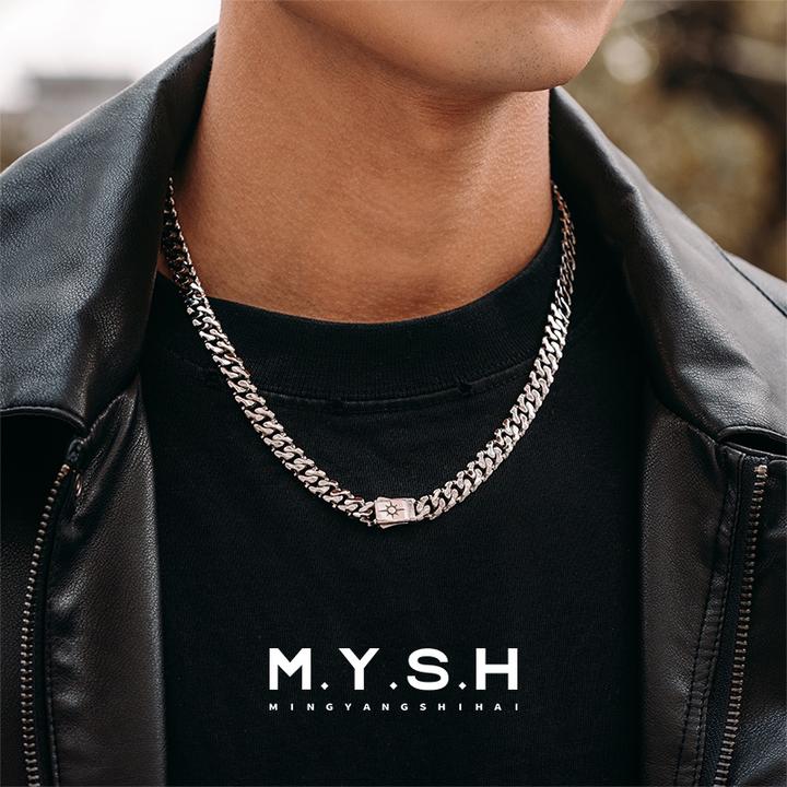 链子925银 MYSH太阳图腾古巴项链潮男女百搭高级加粗锁骨链情侣款