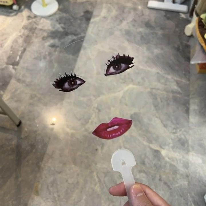 搞怪雷迪嘎嘎扇子烈焰红唇印花抽象ladygaga透明圆扇子演唱会应援