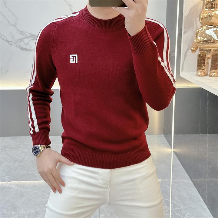 男士毛衣2025秋冬新款欧版男士轻奢高品质潮流针织衫套头圆领5089