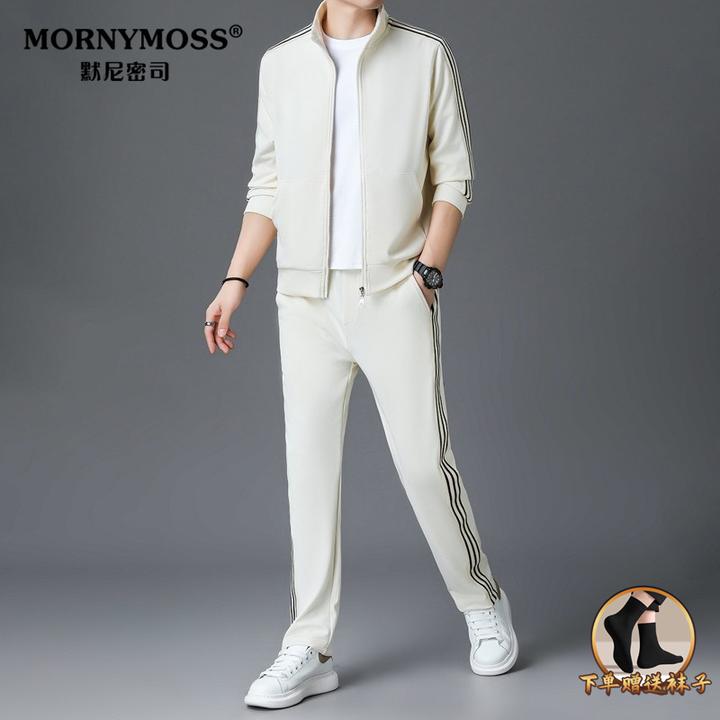 立领运动套装男春秋季新款立领开衫卫衣两件套男士长袖休闲套装