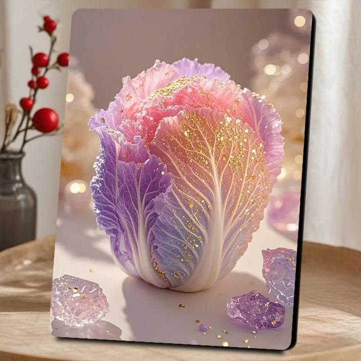 七彩白菜百财进门好寓意摆台卧室家用装饰客厅电视柜个性摆件Z718