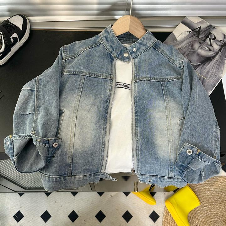 牛仔软外套男女童春季童装宝宝儿童牛仔中大童牛仔上衣