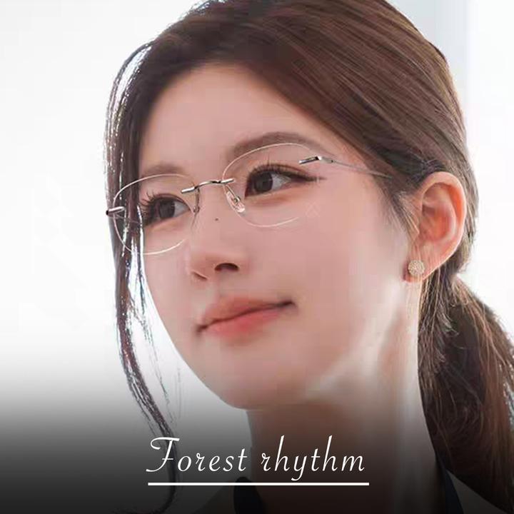 知性无框眼镜框架赵露思同款近视可配度数高级感显脸小钛架眼睛框