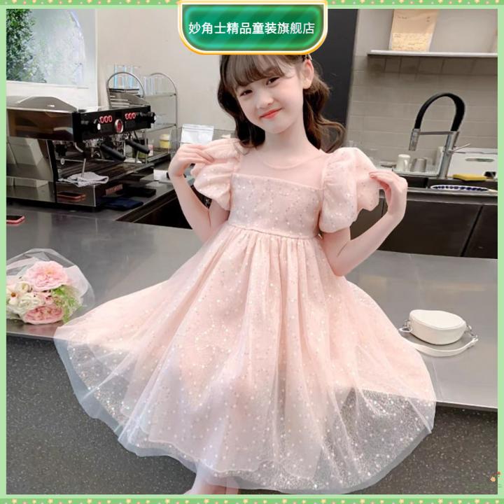 女大童公主裙2025新款夏季网红洋气小女孩蓬蓬纱公主裙夏装裙子
