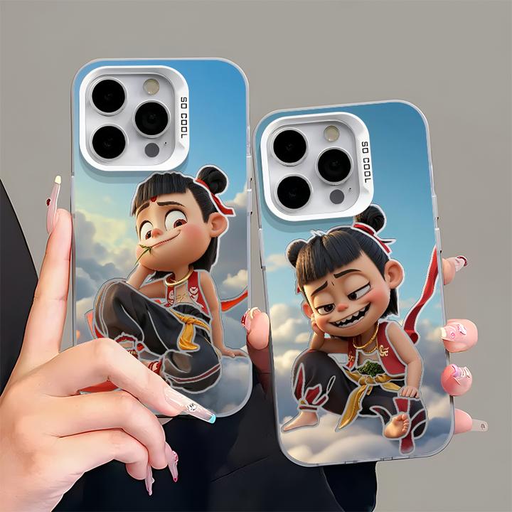 夕与空傲娇坏笑小哪吒适用苹果16promax手机壳华为oppo小米15vivo