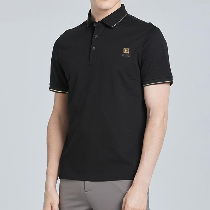 【P001]夏季男士商务POLO衫春夏简约翻领时尚针织舒适纯色短袖