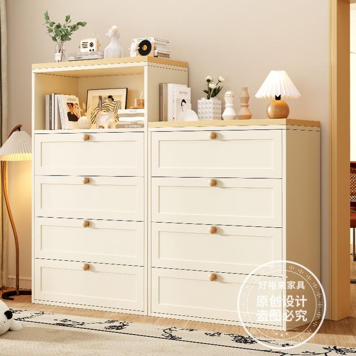 钢制斗柜简约家用客厅落地大容量储物柜卧室抽屉柜铁皮柜储物柜