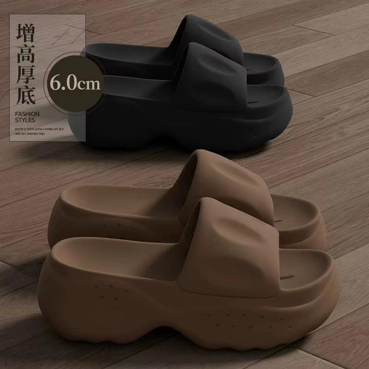 6.0cm踩屎感eva厚底增高凉拖鞋女夏季居家室内防滑外穿沙滩凉拖鞋