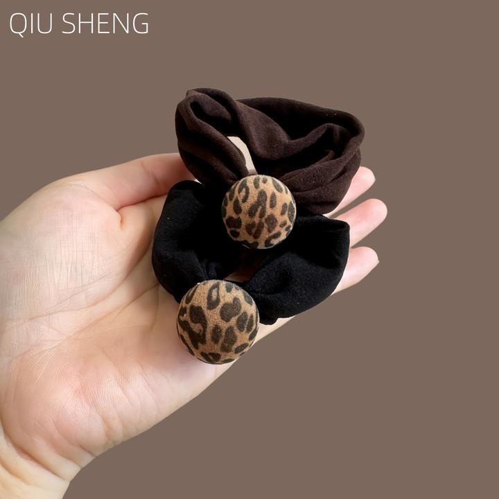 韩系高马尾发绳豹纹球球橡皮筋高弹力耐用皮套女头绳发饰发圈头饰