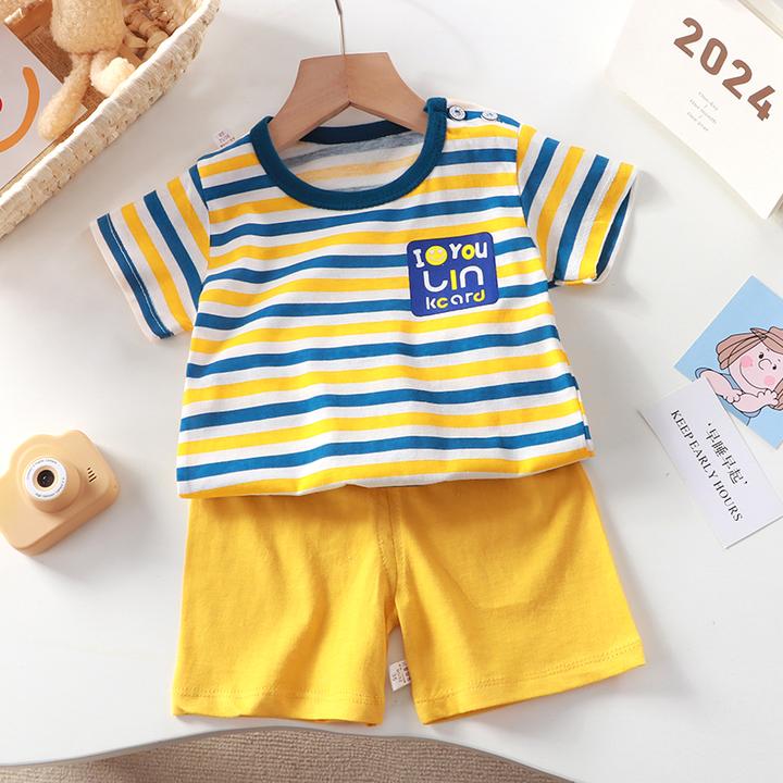 乌拉姆1儿童短袖套装纯棉夏季薄款女童童装男童T恤宝宝婴儿衣服中